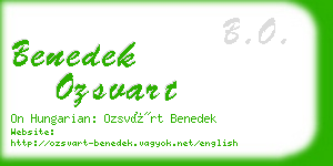 benedek ozsvart business card